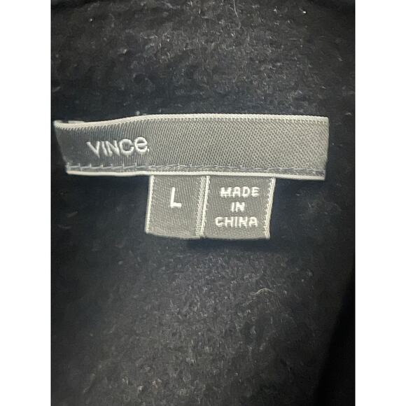 VINCE ASYMMETRIC MOCK NECK WOOL BLEND BLACK COAT‎ - Picture 12 of 14